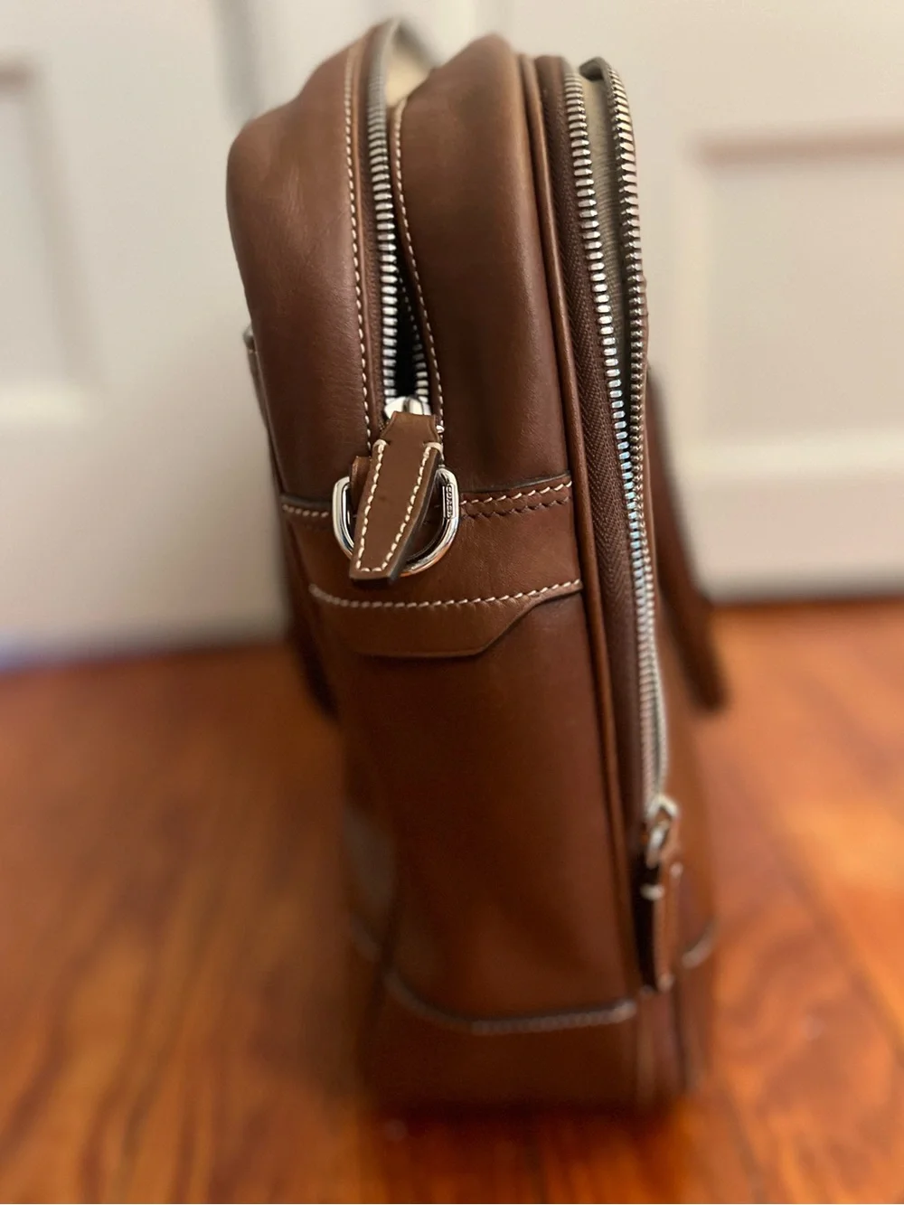 Coach 70633 Brown Leather Briefcase Laptop Messenger Bag w/ Strap